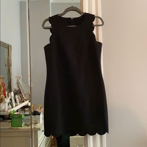 Black scalloped shift dress